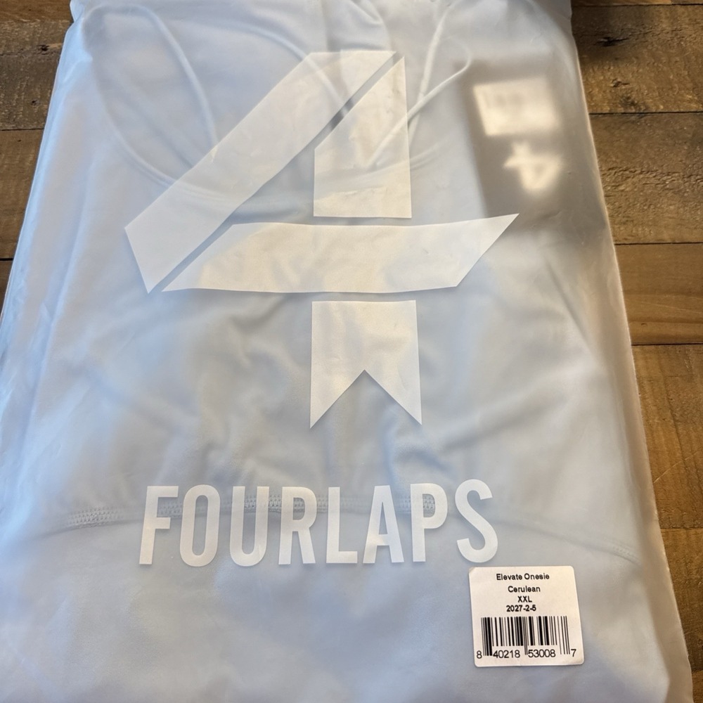 Fourlaps Elevate One Piece Jumpsuit XXL Blue Cerulean Yoga Activewear NWT $128